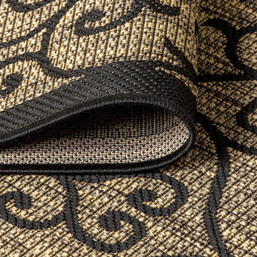 Madrid Vintage Filigree Textured Weave Indoor/outdoor Square Rug